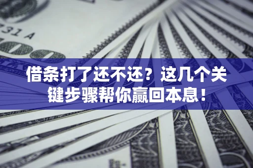 武汉借条打了还不还？这几个关键步骤帮你赢回本息！