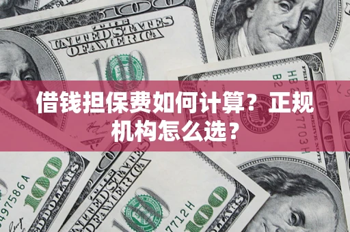 武汉借钱担保费如何计算？正规机构怎么选？