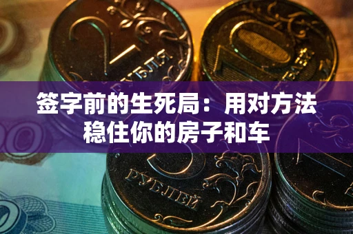 武汉签字前的生死局：用对方法稳住你的房子和车