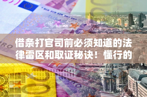 武汉借条打官司前必须知道的法律雷区和取证秘诀！懂行的人已经留好这些证据