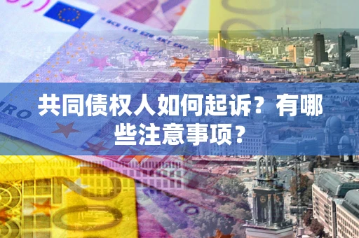 武汉共同债权人如何起诉？有哪些注意事项？